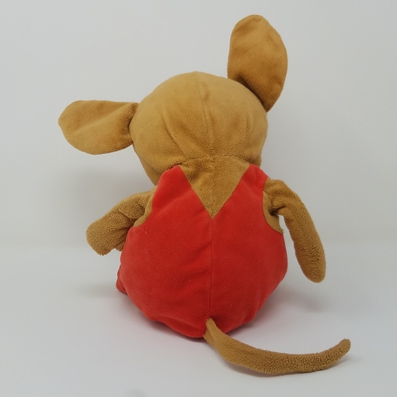 Vintage Y2K Retired If you Give a Mouse a Cookie Red Overall Jumpsuit Brown Mous - Picture 4 of 7